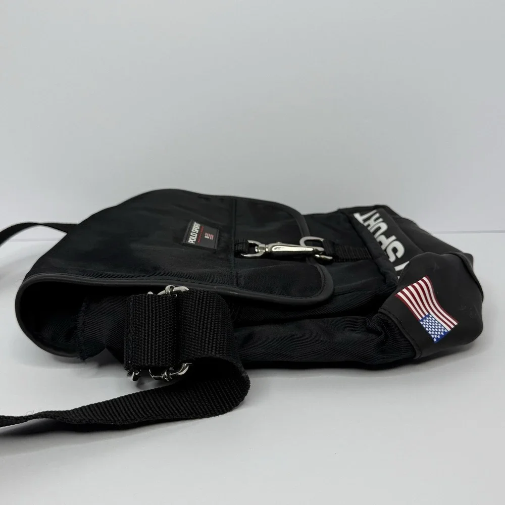 VTG 90s Polo Sport Nylon Crossbody Messenger Bag Black
